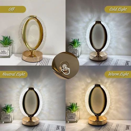 Oval Shape Crystal Led Table Lamp