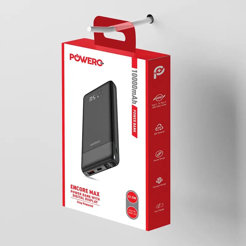 PowerO+ Encore MAX Power Bank with Digital Display 10,000mAh