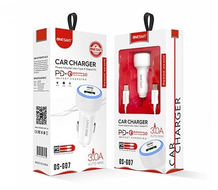 ONESAM car charger with usb C to C cable G07