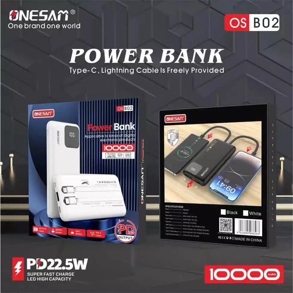 Onesam 22.5W 10000 mah power bank OS-B02