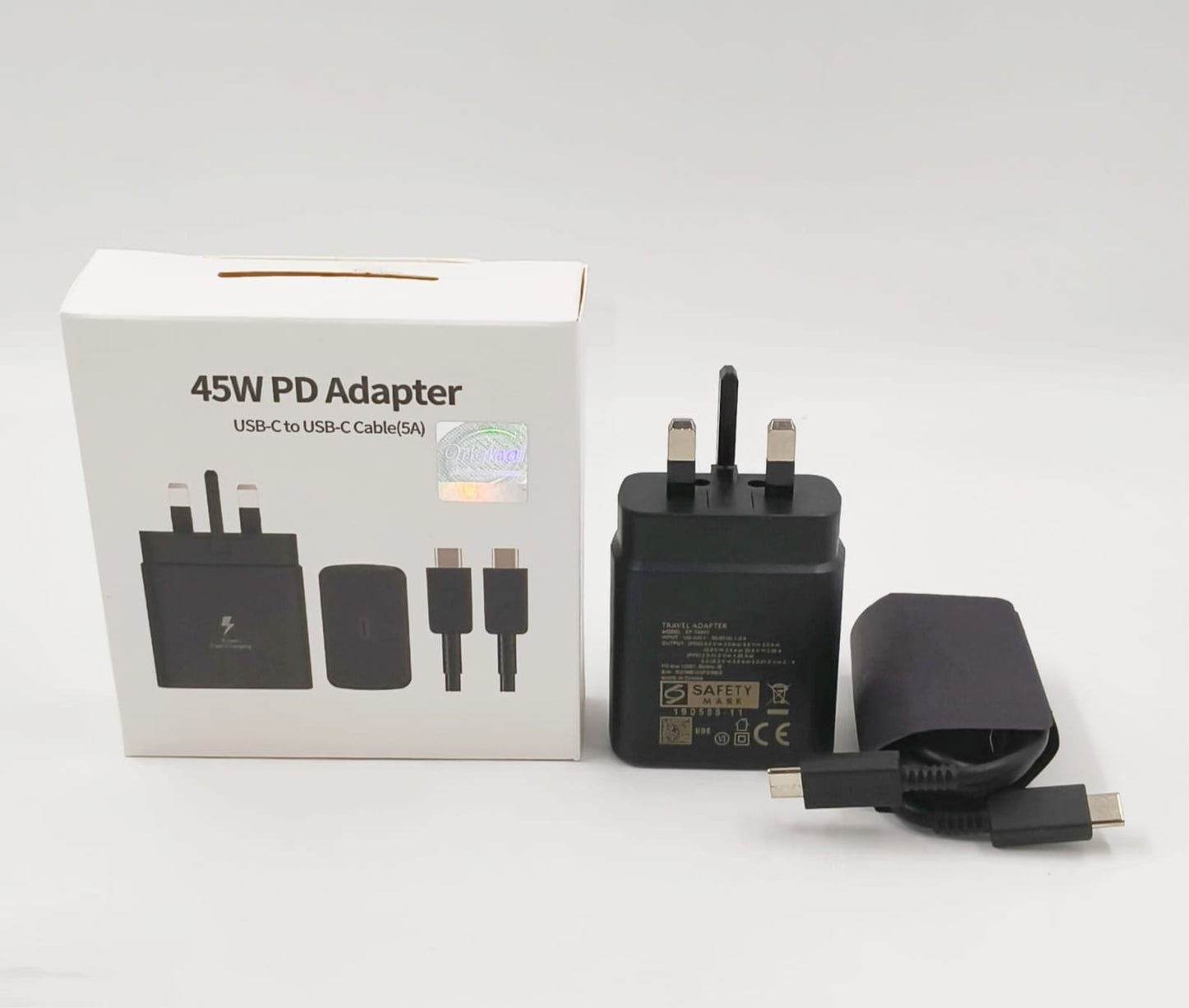 45W PD Adapter With Usb C to C Cable(5A)