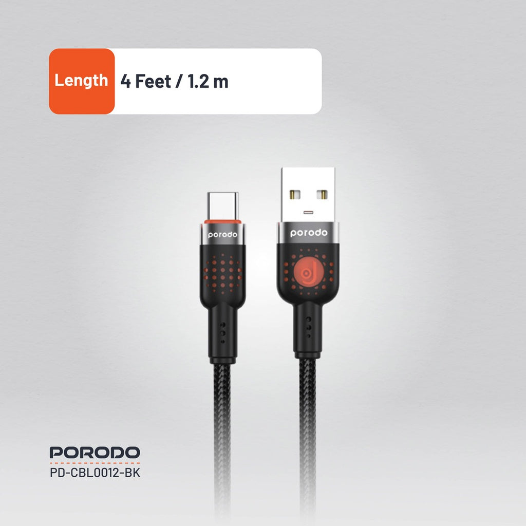 Porodo Braided Cable USB-A to USB-C