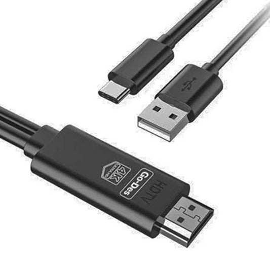 Go-Des 2 in 1 HDTV Type-C (USB-C) Cable 1.8M GD-HM817