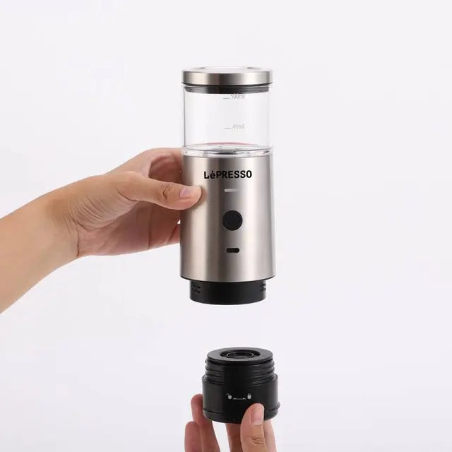 LePresso Stainless Steel Portable Espresso Maker Powder and Nespresso Pods with 9 Bar Pressure, 100ml Water Tank Capacity