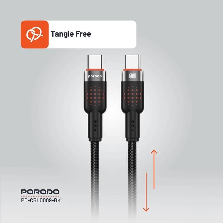 Porodo USB-C to USB-C Aluminum Braided Cable