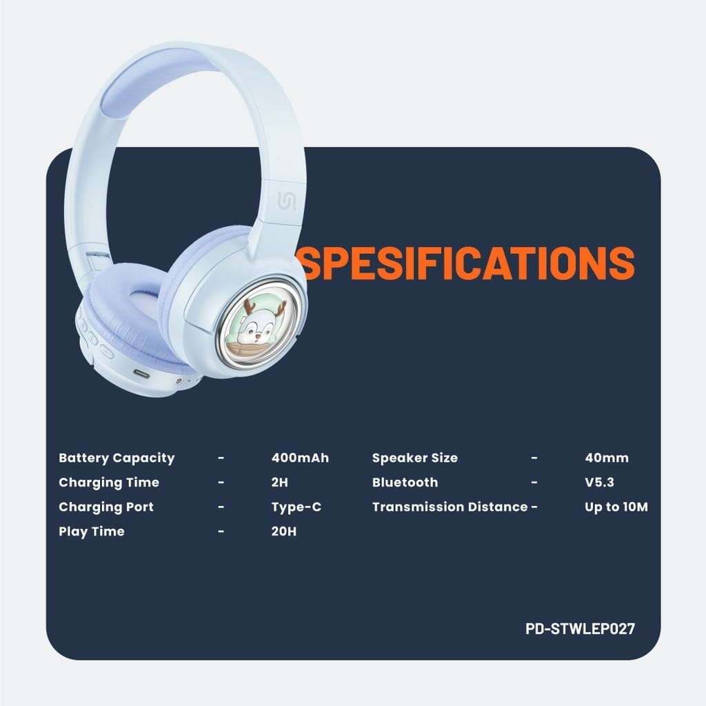 Porodo Soundtec Moose Wireless Kids Headphone