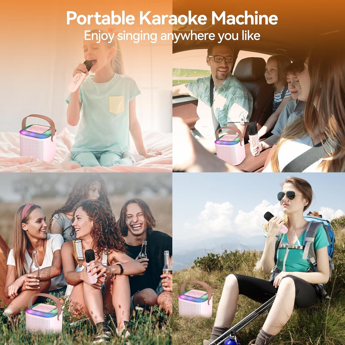 Karoake Bluetooth Speaker with 2 Wireless Microphones Y1