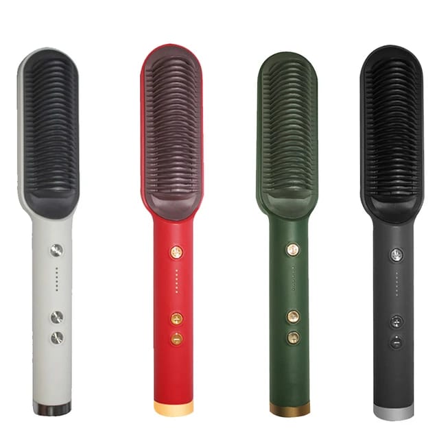 Electric Hair Straightener Brush Hot Comb