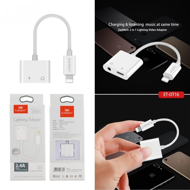 Earldom Lightning Adaptor (3.5MM + LIGHTNING)OT16