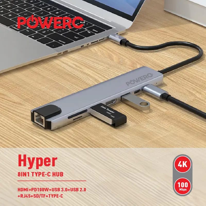 Powero+ Hyper 8IN1 Type-C Hub