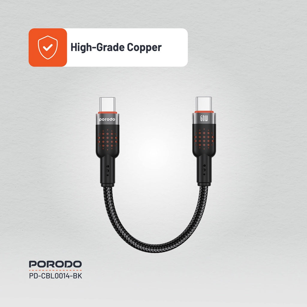 Porodo Braided Powerbank Cable USB-C to USB-C