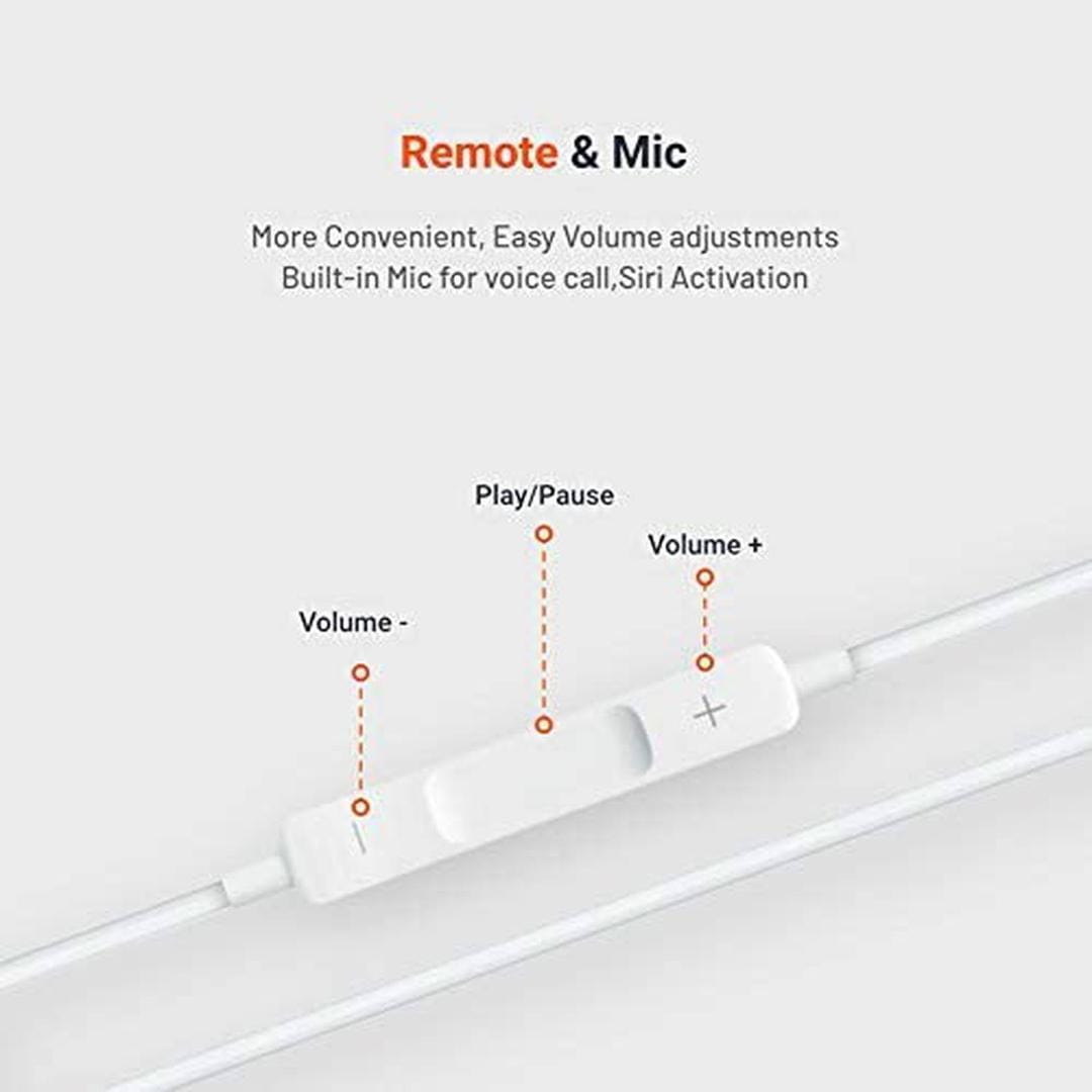 Porodo Soundtec Mono Earphone with Type-C Connector and 3-Button Controls