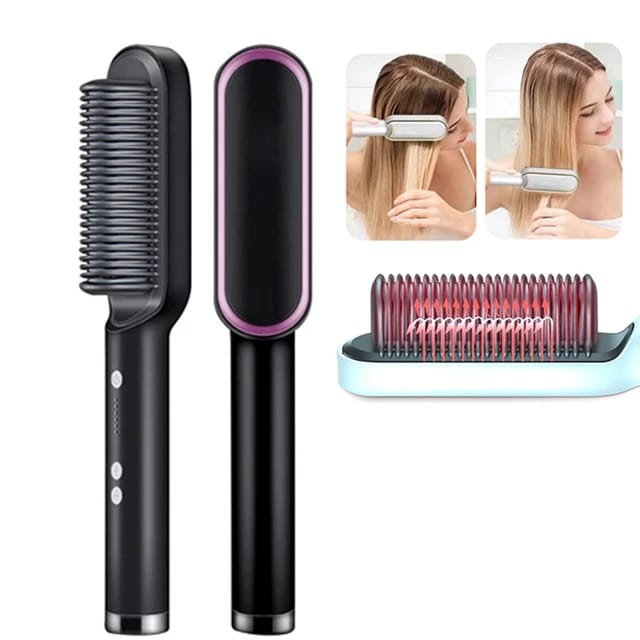 Electric Hair Straightener Brush Hot Comb