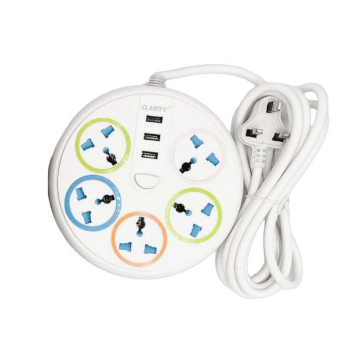 Clarity Extension 3 Metre With 3USB/ 5Power Socket - White