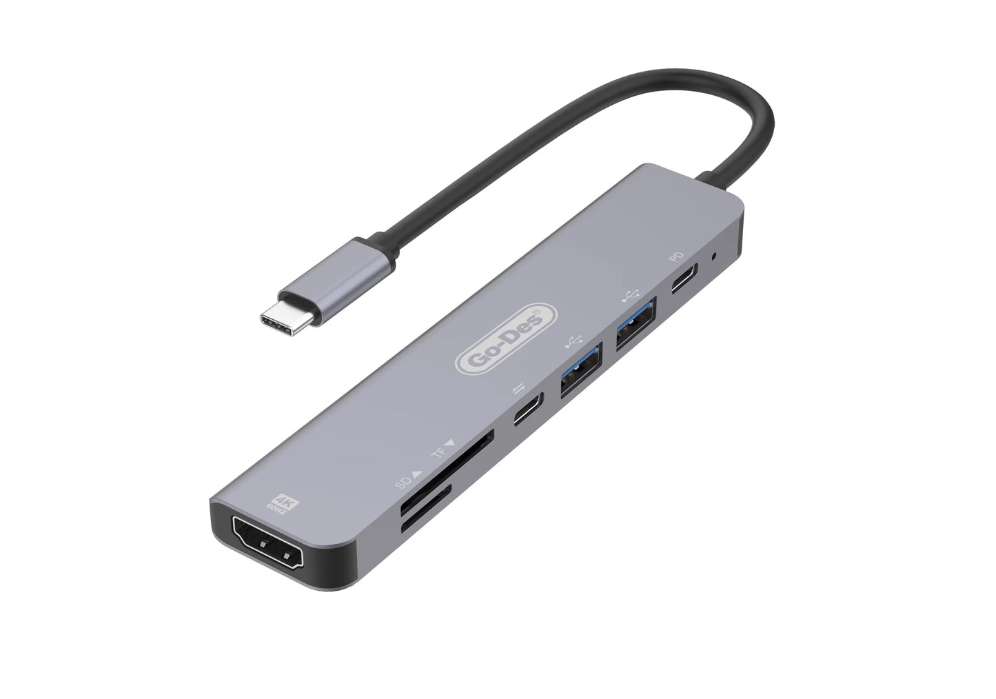 Go-Des GD-6831 7-in-1 USB-C Multi-Function Adapter Hub