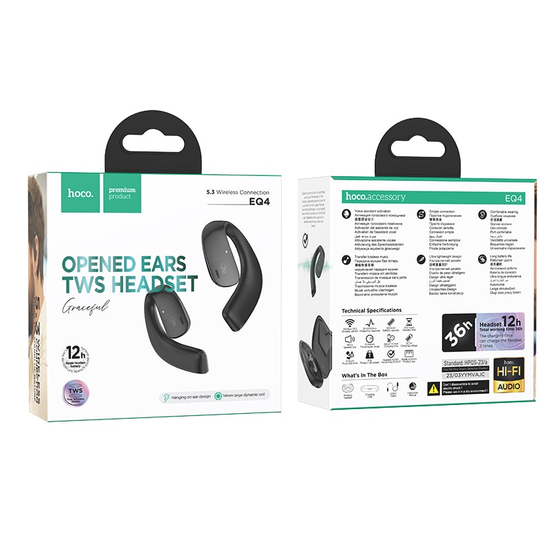 HOCO EQ4 TWS Bluetooth 5.3 Sports Headphones HiFi Stereo