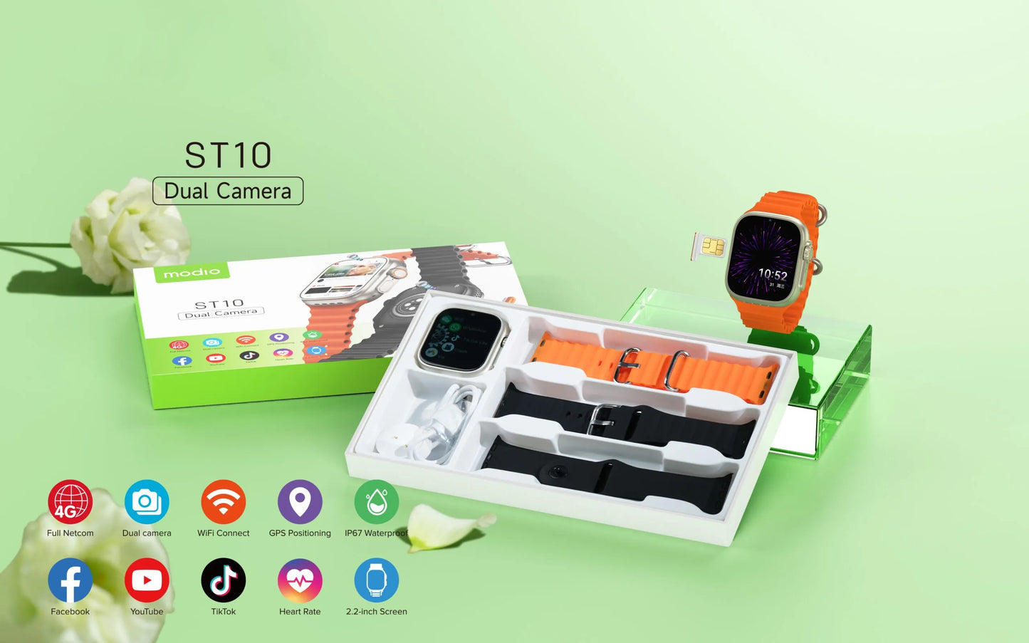 Modio ST10 Dual Camera Android  Smartwatch