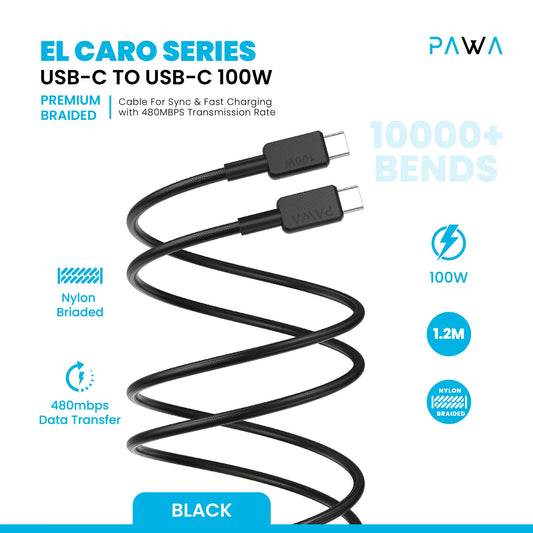 Pawa El-Claro Series Premium Braided Cable USB-C to USB-C 100W