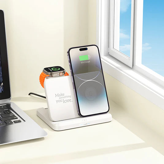 Hoco 3-in-1 Wireless Charging Foldable Desktop Stand CQ7