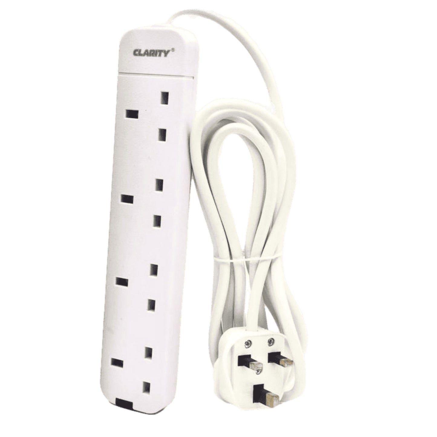 Clarity Extension 3 Metre 4 Power Socket - White