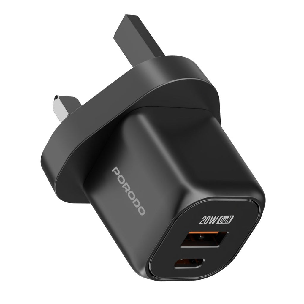 Porodo 20W GaN Dual Port Wall Charger