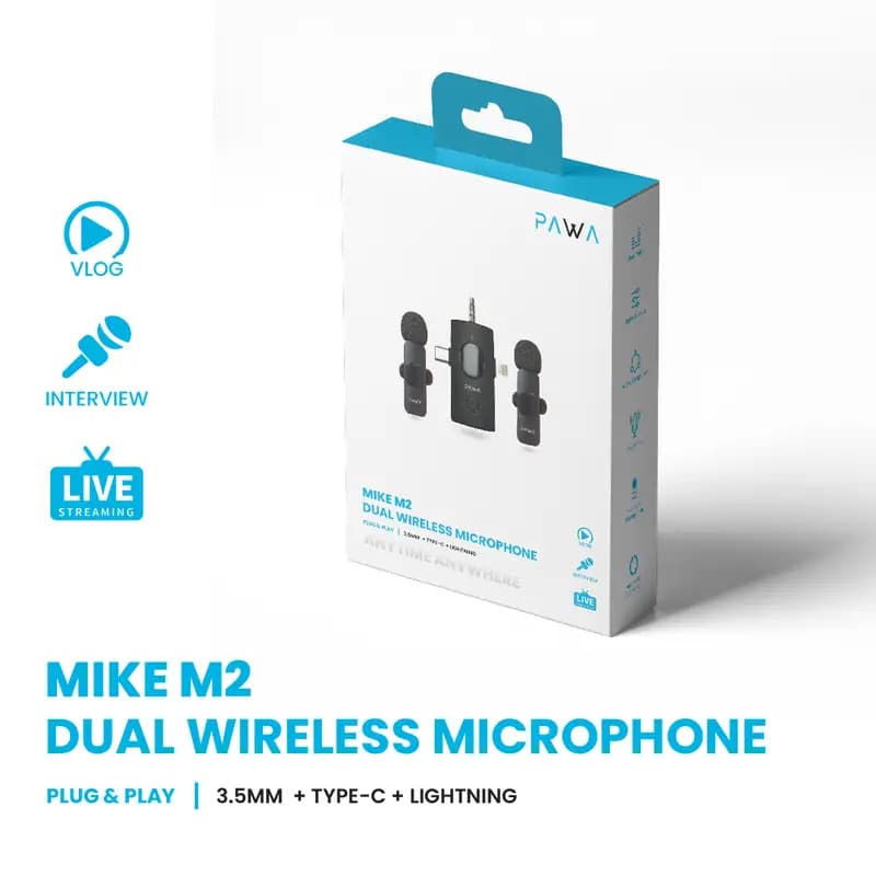 Pawa Mike M2 Dual Wireless Microphone