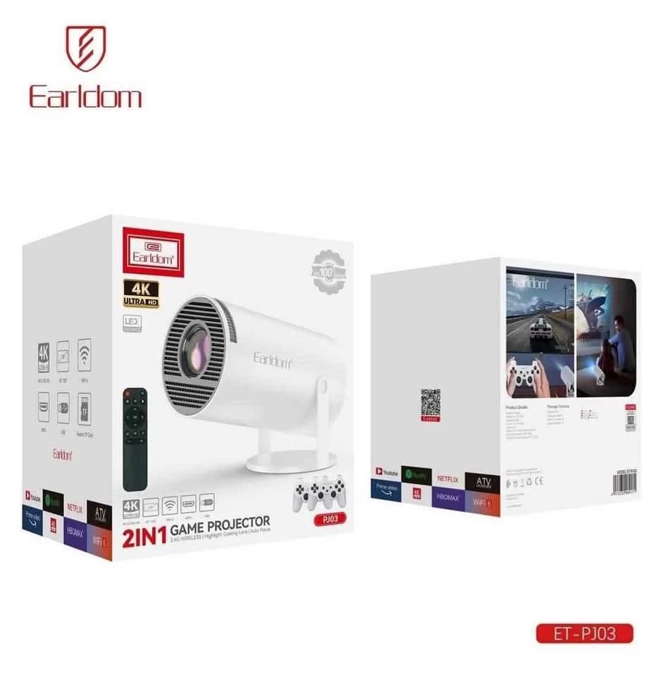 Earldom 2in1 4K Ultra HD Game Projector PJ03