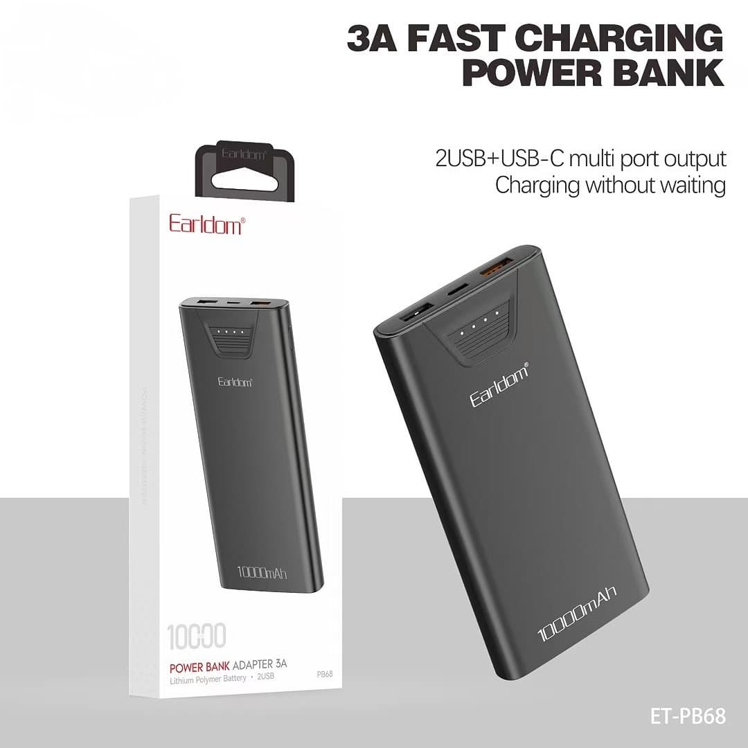 Ealrdom 3A Fast Charging 10000mAh Powerbank Pb68
