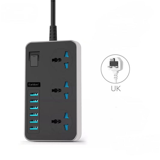 Earldom Power Extension with 3 AC Sockets and 6 USB Ports SC04