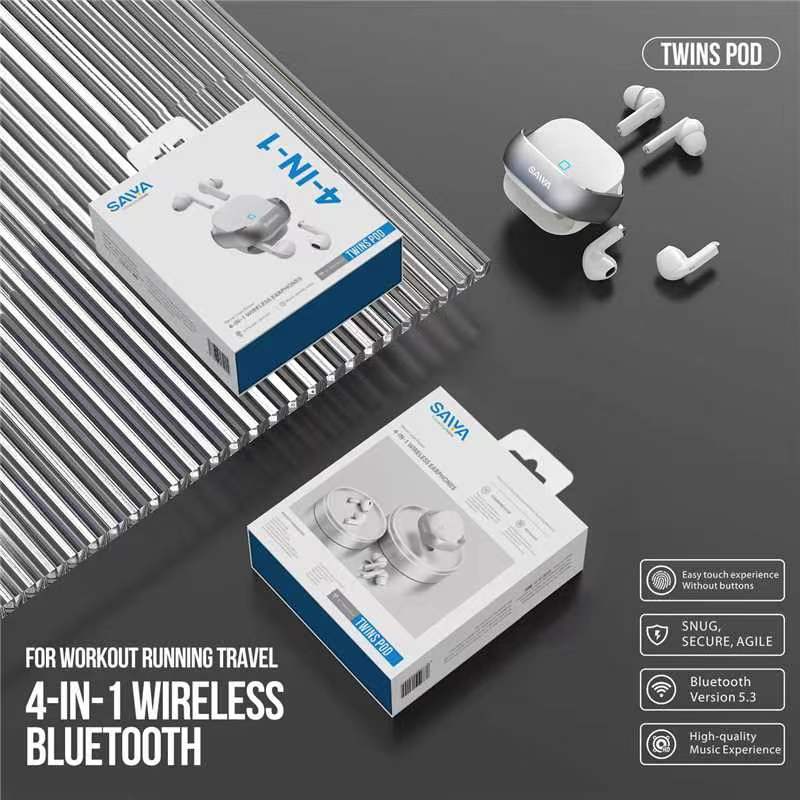 Saiya 4-IN-1 TWINS POD WIRELESS EARPHONES