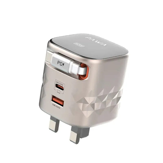 Pawa Retro 50W UK Charger With Retractable Cable
