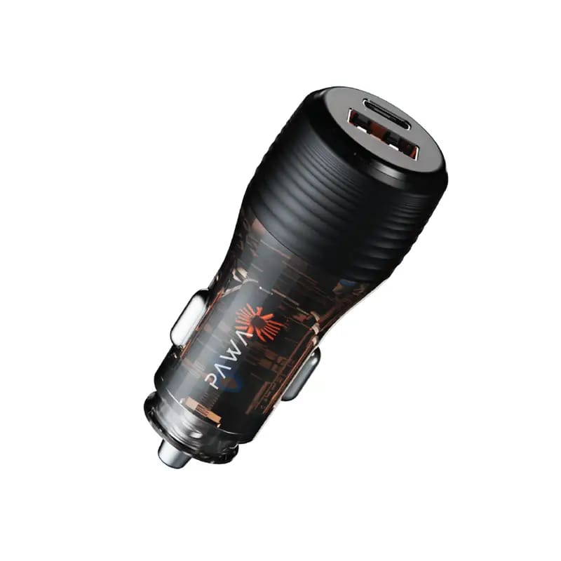 Pawa Solid Car Charger Dual Port PD+QC