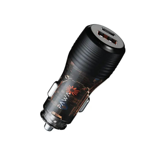 Pawa Solid Car Charger Dual Port PD+QC