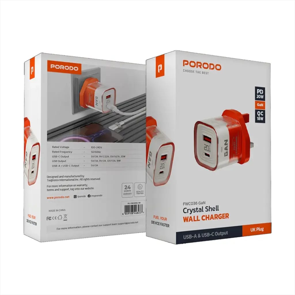 Porodo Crystal Shell GaN Charger
