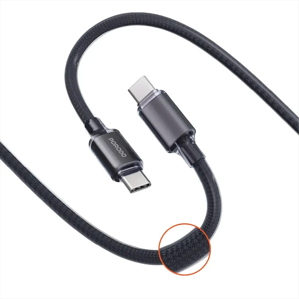 Porodo USB-C to USB-C Braided Cable