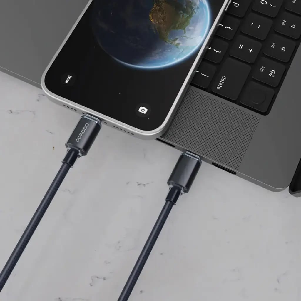 Porodo USB-C to Lightning Braided Cable