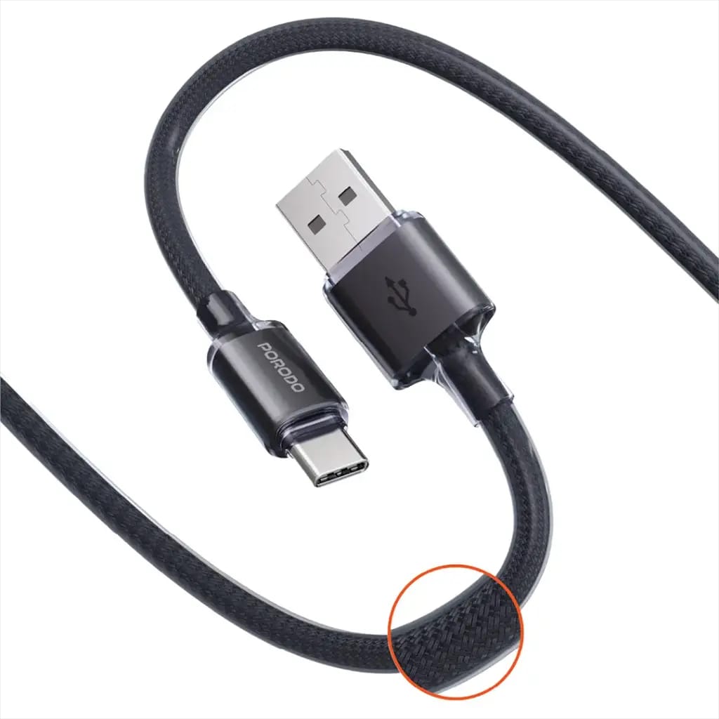 Porodo USB-A to USB-C Braided Cable