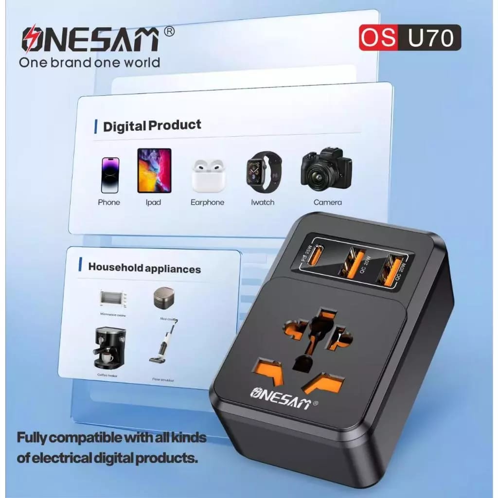 Onesam 25W Universal Adapter OS-U70