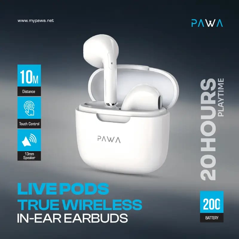 Pawa Eco Plus Semi In-Ear Wireless Earbuds