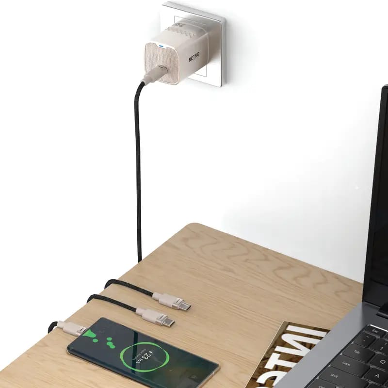 Pawa Retro PD45W Only PD Port Charger With USB-C to USB-C Cable