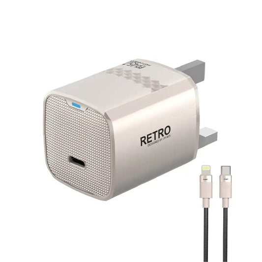 Pawa Retro PD45W Only PD Port Charger With USB-C to Lightning Cable