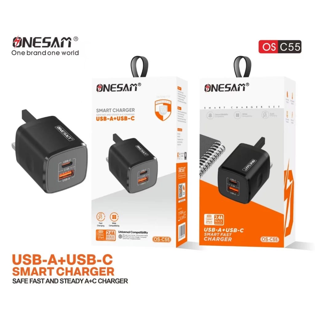 Onesam USB-A + USB-C Smart Charger C55