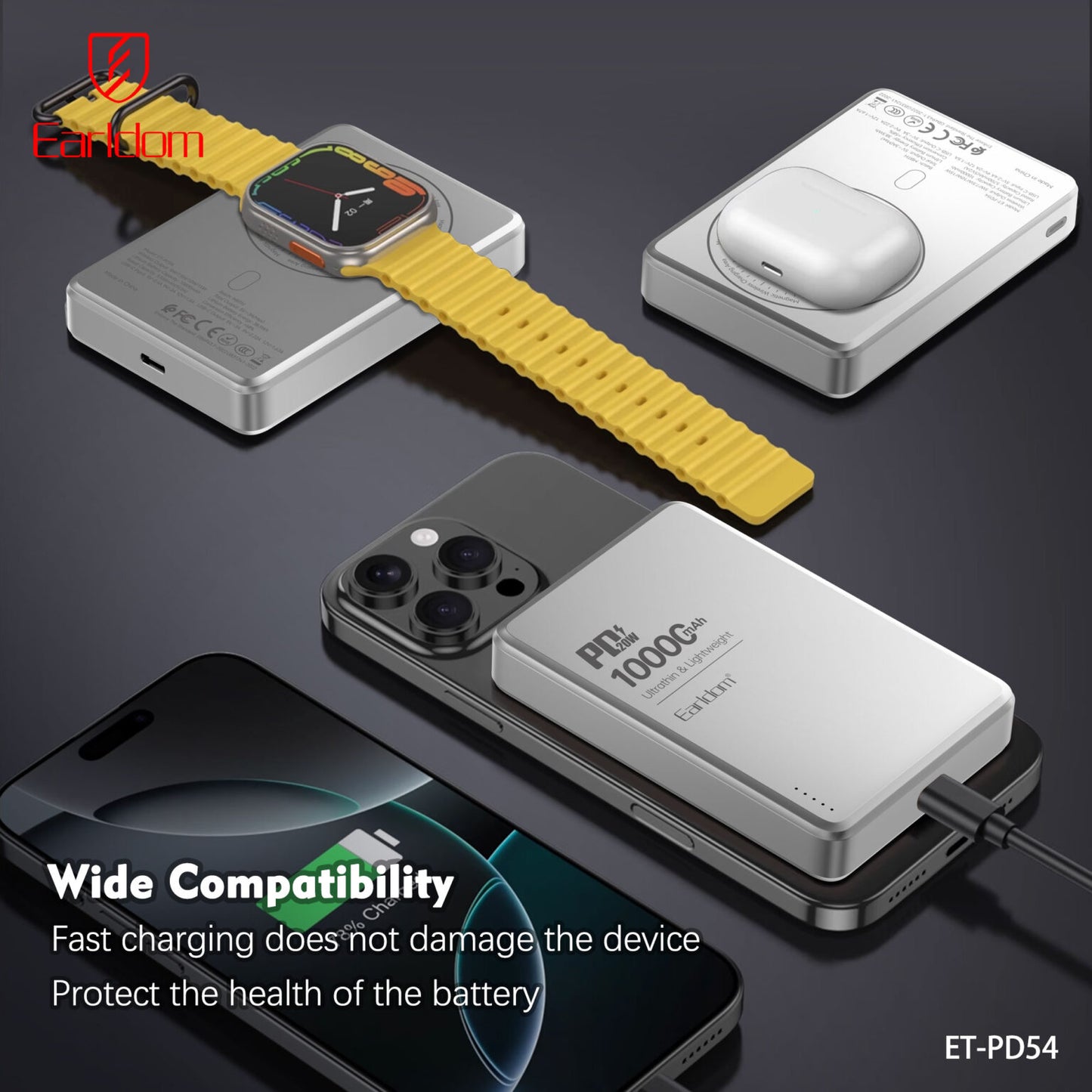 Earldom 10000mAh PD Wireless Magnetic Power Bank PD54