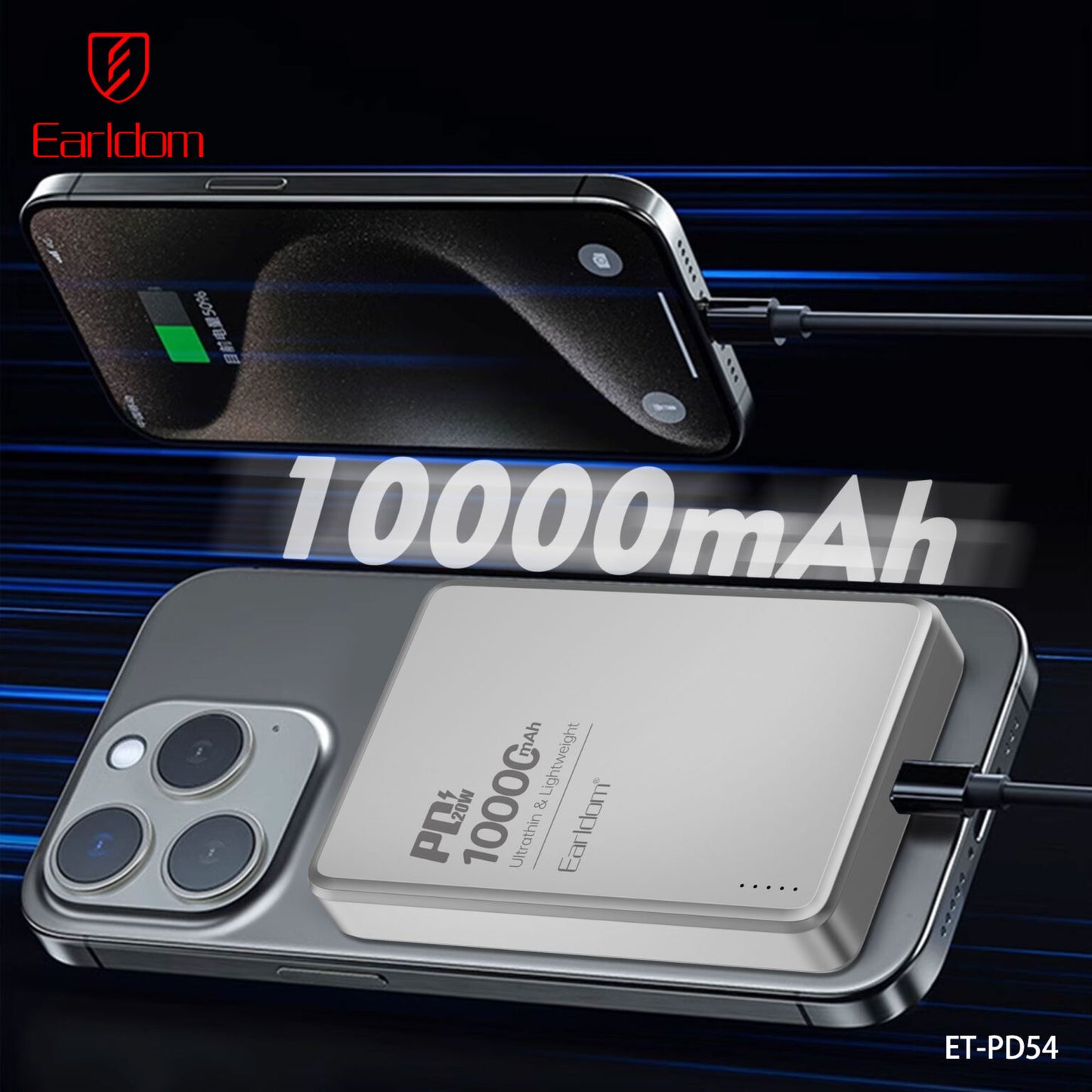 Earldom 10000mAh PD Wireless Magnetic Power Bank PD54