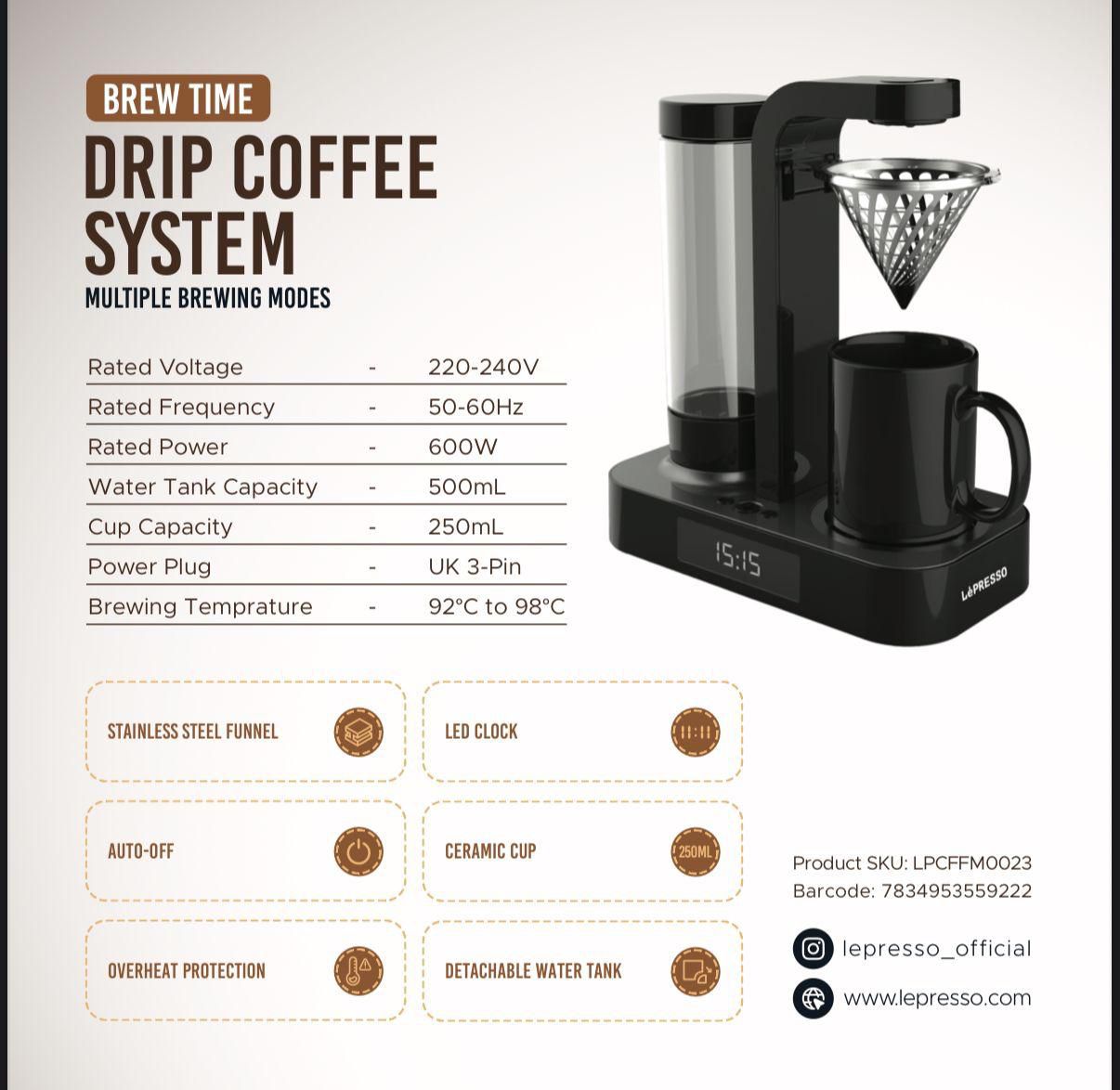 Lepresso Drip Coffee System - Black