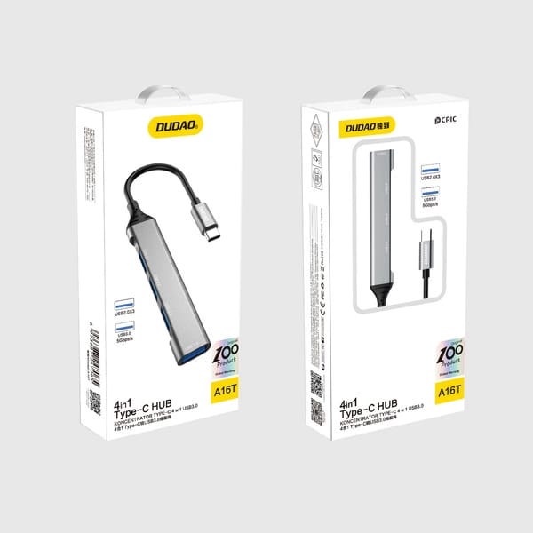 Dudao HUB 4in1 USB-C - 4x USB-A (3 x USB2.0 / USB3.0) A16T