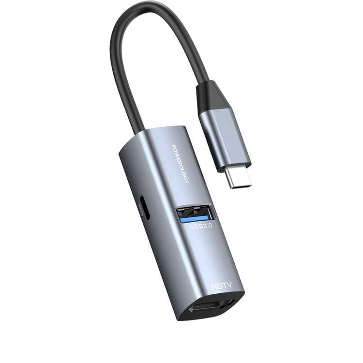 Powerology Aluminum Mini USB-C Hub