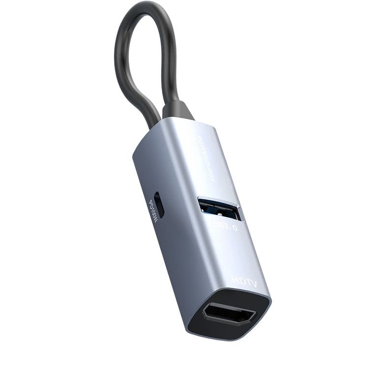 Powerology Aluminum Mini USB-C Hub