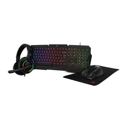 Porodo Gaming 4 in 1 Combo with Keyboard, Headphone, Mouse and Mouse Pad - Black