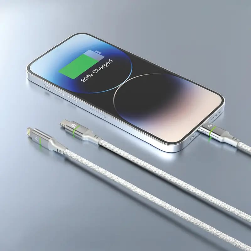 PowerO+ Lucent Alloy Braided Cable Type C to Lightning